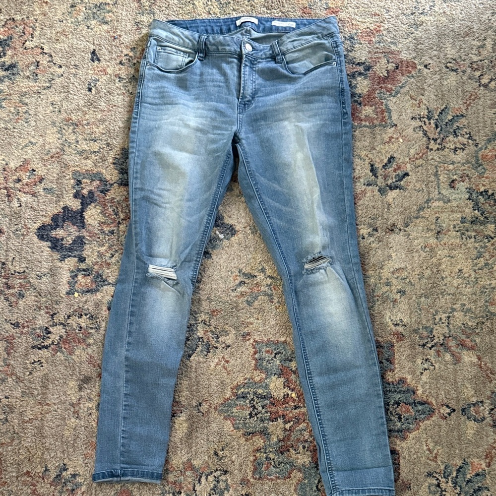 Kensie Light Blue Distressed Skinny Jeans
